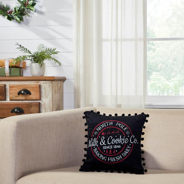 Annie Black Check Milk and Cookies Pillow 12x12 - The Fox Decor